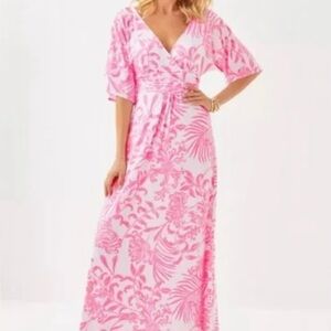Pink and White Floral Maxi Dress